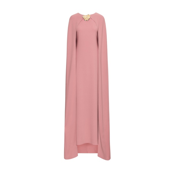 Oscar de la Renta Brooch Embroidered Cape Back Caftan - kimono - American Luxury Evening Wear at Luxury Shoes 