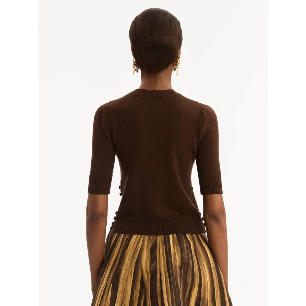 Oscar de la Renta Button Detail Pullover - Knitwear - American Luxury Evening Wear at Luxury Shoes 