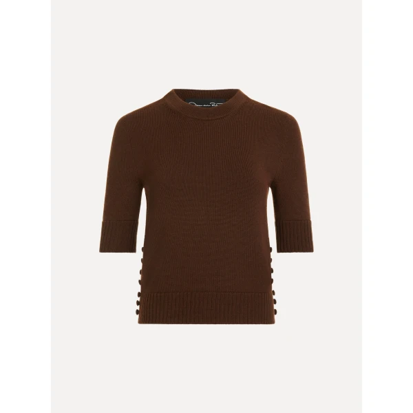 Oscar de la Renta Button Detail Pullover - Knitwear - American Luxury Evening Wear at Luxury Shoes 