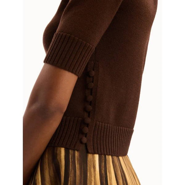 Oscar de la Renta Button Detail Pullover - Knitwear - American Luxury Evening Wear at Luxury Shoes 
