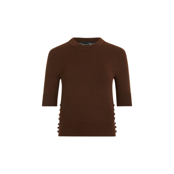 Oscar de la Renta Button Detail Pullover - Knitwear - American Luxury Evening Wear at Luxury Shoes 