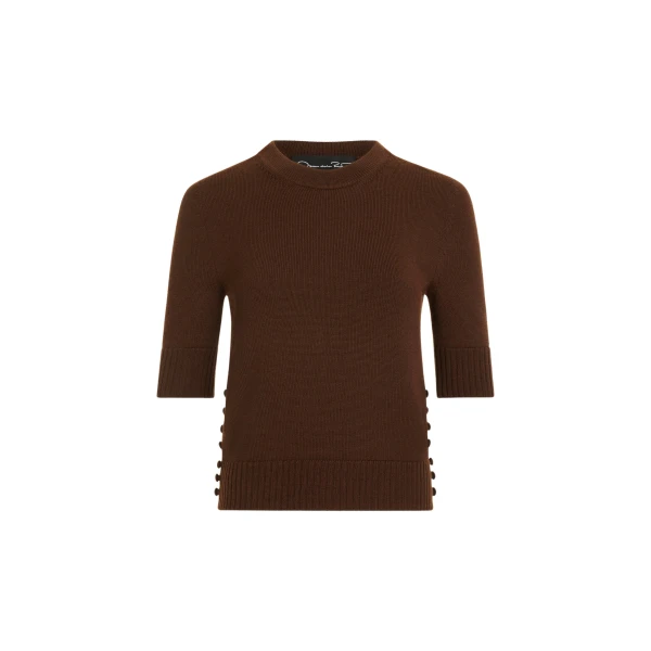 Oscar de la Renta Button Detail Pullover - Knitwear - American Luxury Evening Wear at Luxury Shoes 