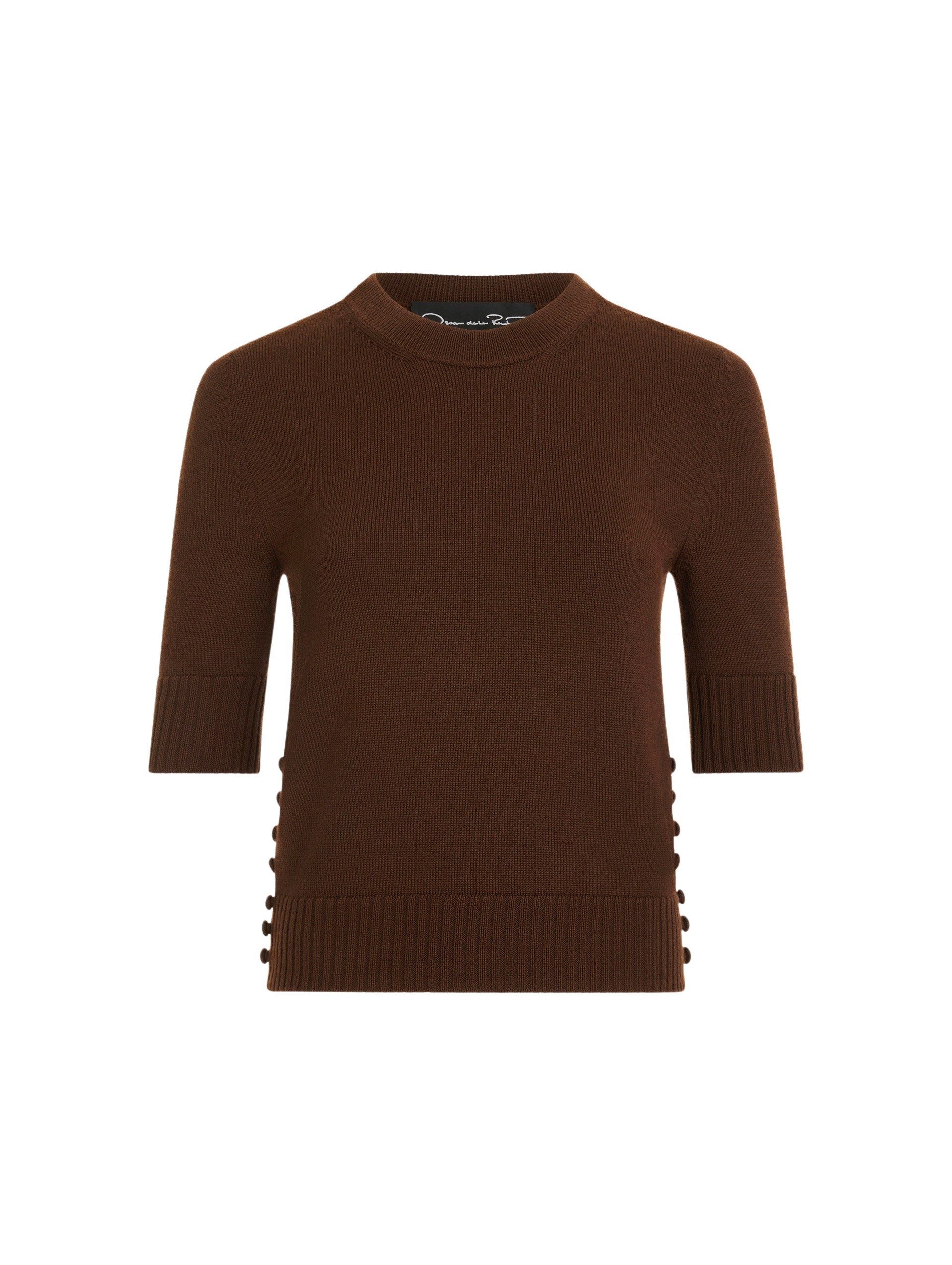 Oscar de la Renta Button Detail Pullover Knit