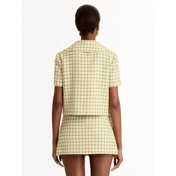 Oscar de la Renta Checked Tweed Jacket - Jackets - American Luxury Evening Wear at Luxury Shoes 