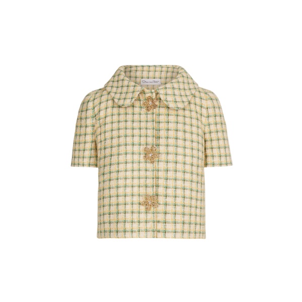 Oscar de la Renta Checked Tweed Jacket - Jackets - American Luxury Evening Wear at Luxury Shoes 