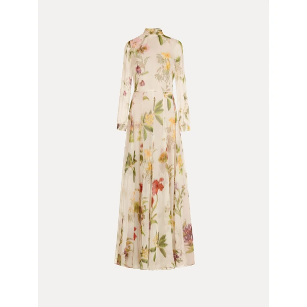 Oscar de la Renta Chiné Dominican Mixed Floral Chiffon Gown - Dresses - American Luxury Evening Wear at Luxury Shoes 