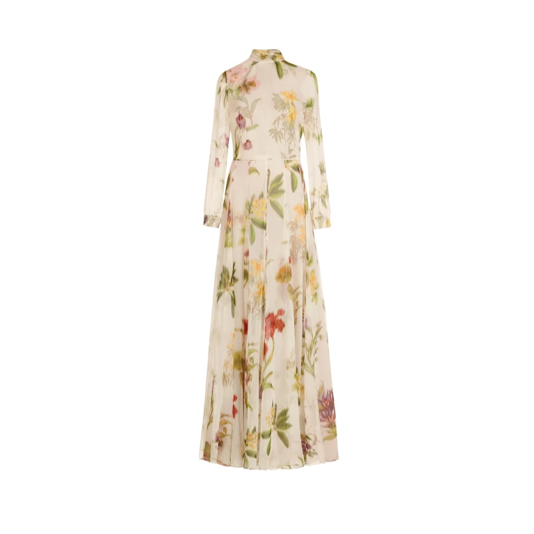 Oscar de la Renta Chiné Dominican Mixed Floral Chiffon Gown - Dresses - American Luxury Evening Wear at Luxury Shoes 