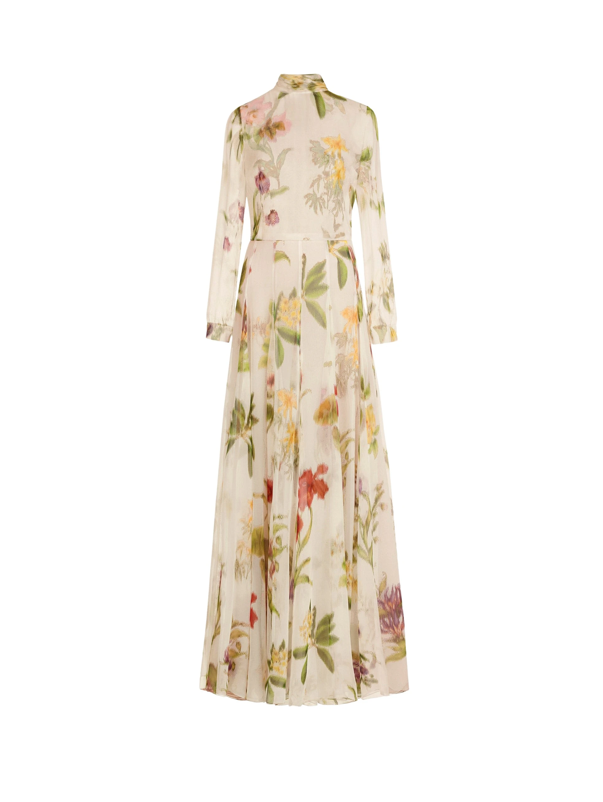 Oscar-de-la-Renta-Chine-Dominican-Mixed-Floral-Chiffon-Gown-Dresses84776_nobg Oscar de la Renta Chiné Dominican Mixed Floral Chiffon Gown - Dresses - American Luxury Evening Wear at Luxury Shoes