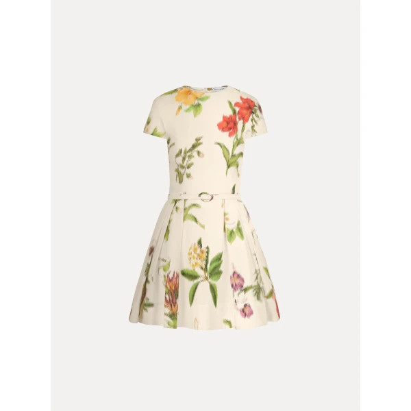 Oscar de la Renta Chiné Dominican Mixed Floral Cotton Poplin Dress - Dresses - American Luxury Evening Wear at Luxury Shoes 