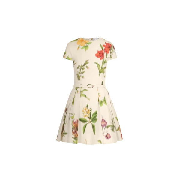 Oscar de la Renta Chiné Dominican Mixed Floral Cotton Poplin Dress - Dresses - American Luxury Evening Wear at Luxury Shoes 