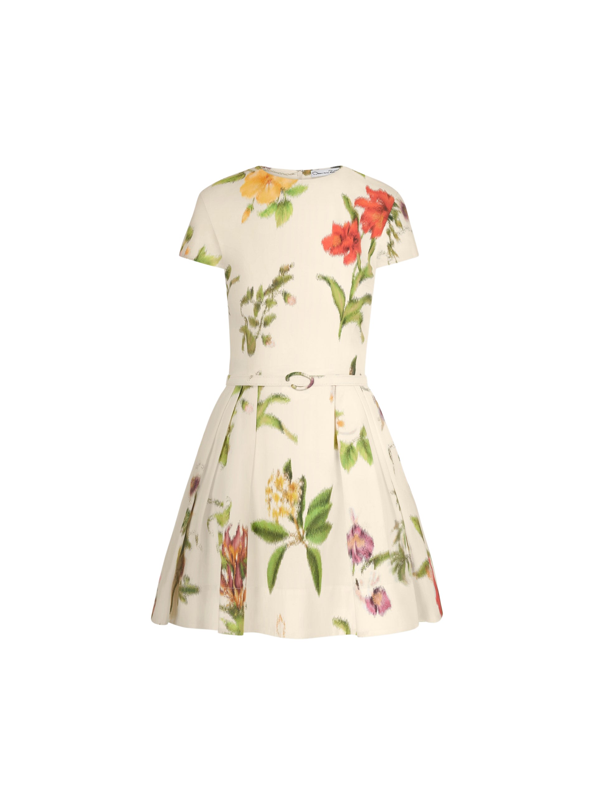 Oscar de la Renta Chiné Dominican Mixed Floral Cotton Poplin Dress - Dresses - American Luxury Evening Wear at Luxury Shoes 