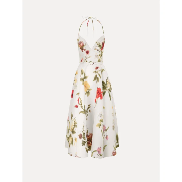 Oscar de la Renta Chiné Dominican Mixed Floral Faille Cocktail Dress - Dresses - American Luxury Evening Wear at Luxury Shoes 