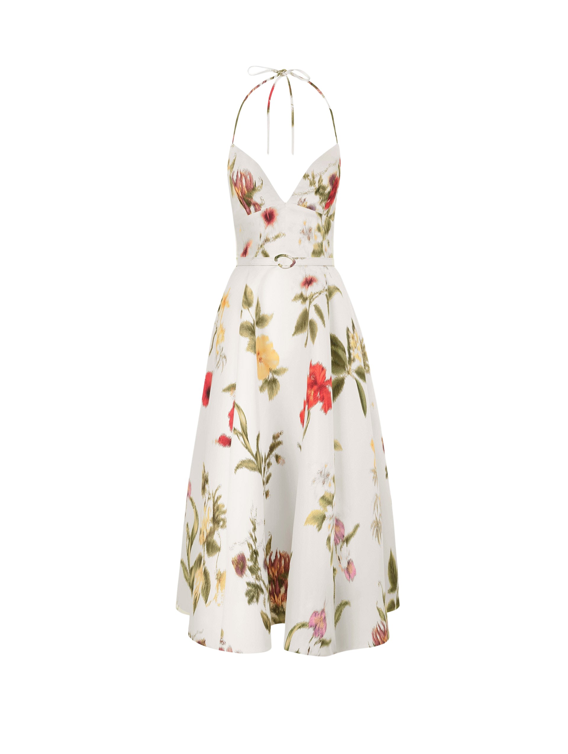 Oscar de la Renta Chiné Dominican Mixed Floral Faille Cocktail Dress - Dresses - American Luxury Evening Wear at Luxury Shoes 