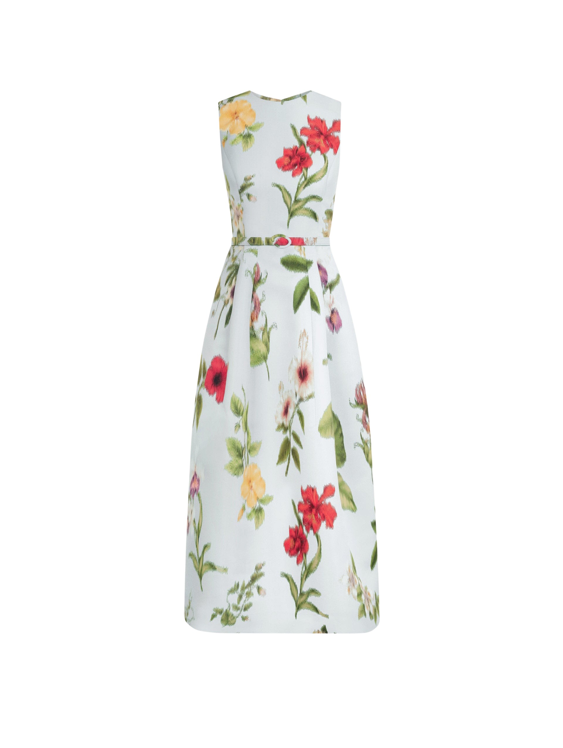 Oscar de la Renta Chiné Dominican Mixed Floral Faille Dress - Dresses - American Luxury Evening Wear at Luxury Shoes 