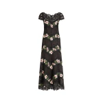 Oscar-de-la-Renta-Chine-Hibiscus-Striped-Faille-Midi-Dress-Dresses77590_nobg Oscar de la Renta Chiné Hibiscus Striped Faille Midi Dress - Dresses - American Luxury Evening Wear at Luxury Shoes