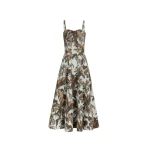Oscar de la Renta Chiné Palm Leaves Cotton Poplin Dress - Dresses - American Luxury Evening Wear at Luxury Shoes 
