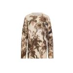 Oscar de la Renta Chiné Palm Leaves Oversized Pullover - Knitwear - American Luxury Evening Wear at Luxury Shoes 
