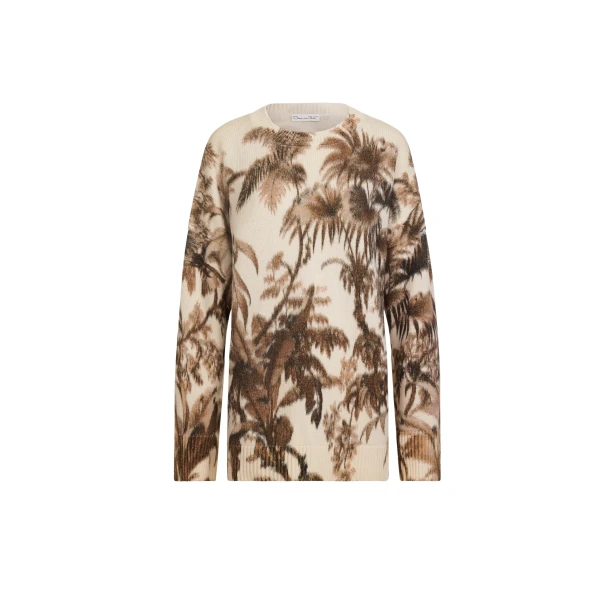 Oscar de la Renta Chiné Palm Leaves Oversized Pullover - Knitwear - American Luxury Evening Wear at Luxury Shoes 