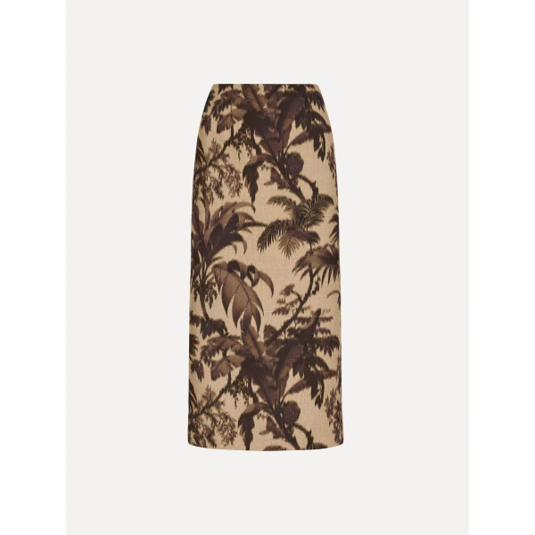 Oscar de la Renta Chiné Palm Leaves Pencil Skirt - Skirts - American Luxury Evening Wear at Luxury Shoes 