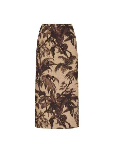 Oscar de la Renta Chiné Palm Leaves Pencil Skirt - Skirts - American Luxury Evening Wear at Luxury Shoes 