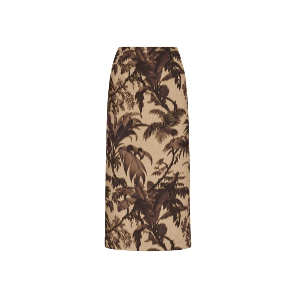 Oscar de la Renta Chiné Palm Leaves Pencil Skirt - Skirts - American Luxury Evening Wear at Luxury Shoes 