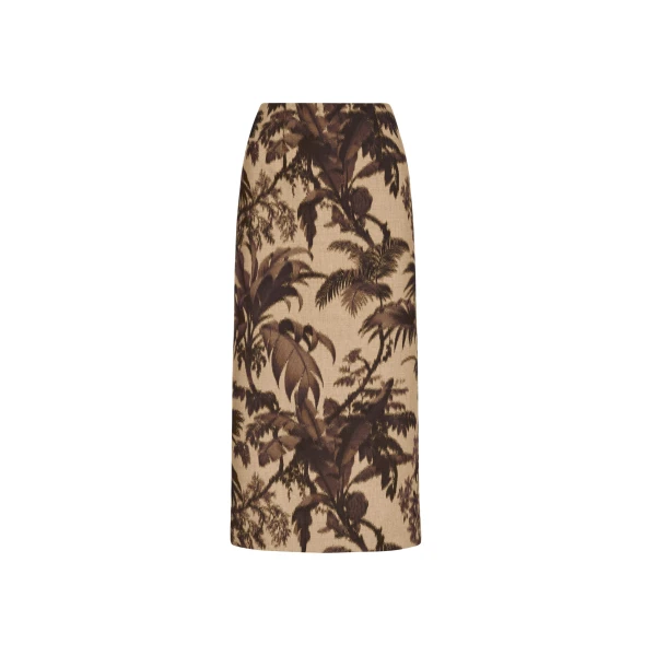 Oscar de la Renta Chiné Palm Leaves Pencil Skirt - Skirts - American Luxury Evening Wear at Luxury Shoes 