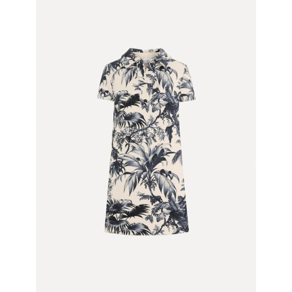 Oscar de la Renta Chiné Palm Leaves Shift Dress - Dresses - American Luxury Evening Wear at Luxury Shoes 