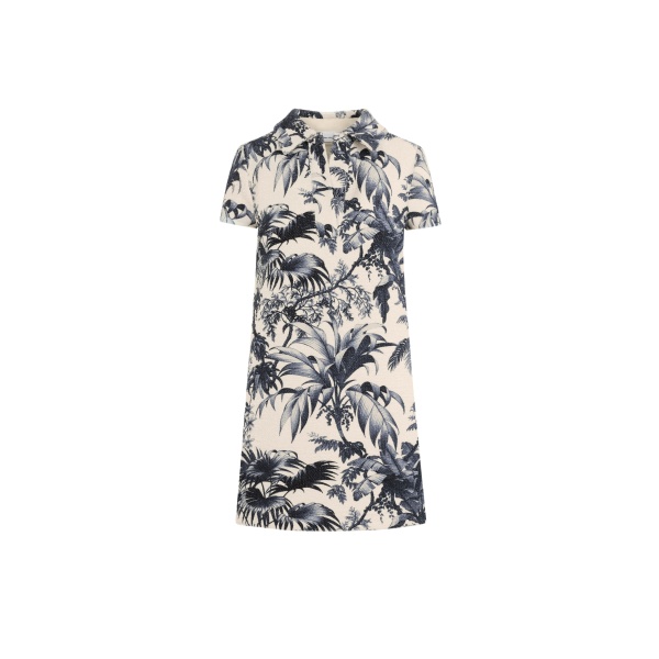 Oscar de la Renta Chiné Palm Leaves Shift Dress - Dresses - American Luxury Evening Wear at Luxury Shoes 