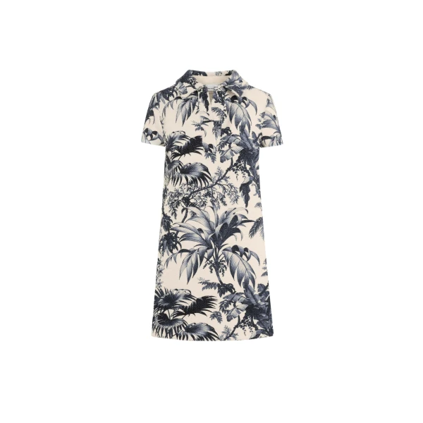 Oscar de la Renta Chiné Palm Leaves Shift Dress - Dresses - American Luxury Evening Wear at Luxury Shoes 