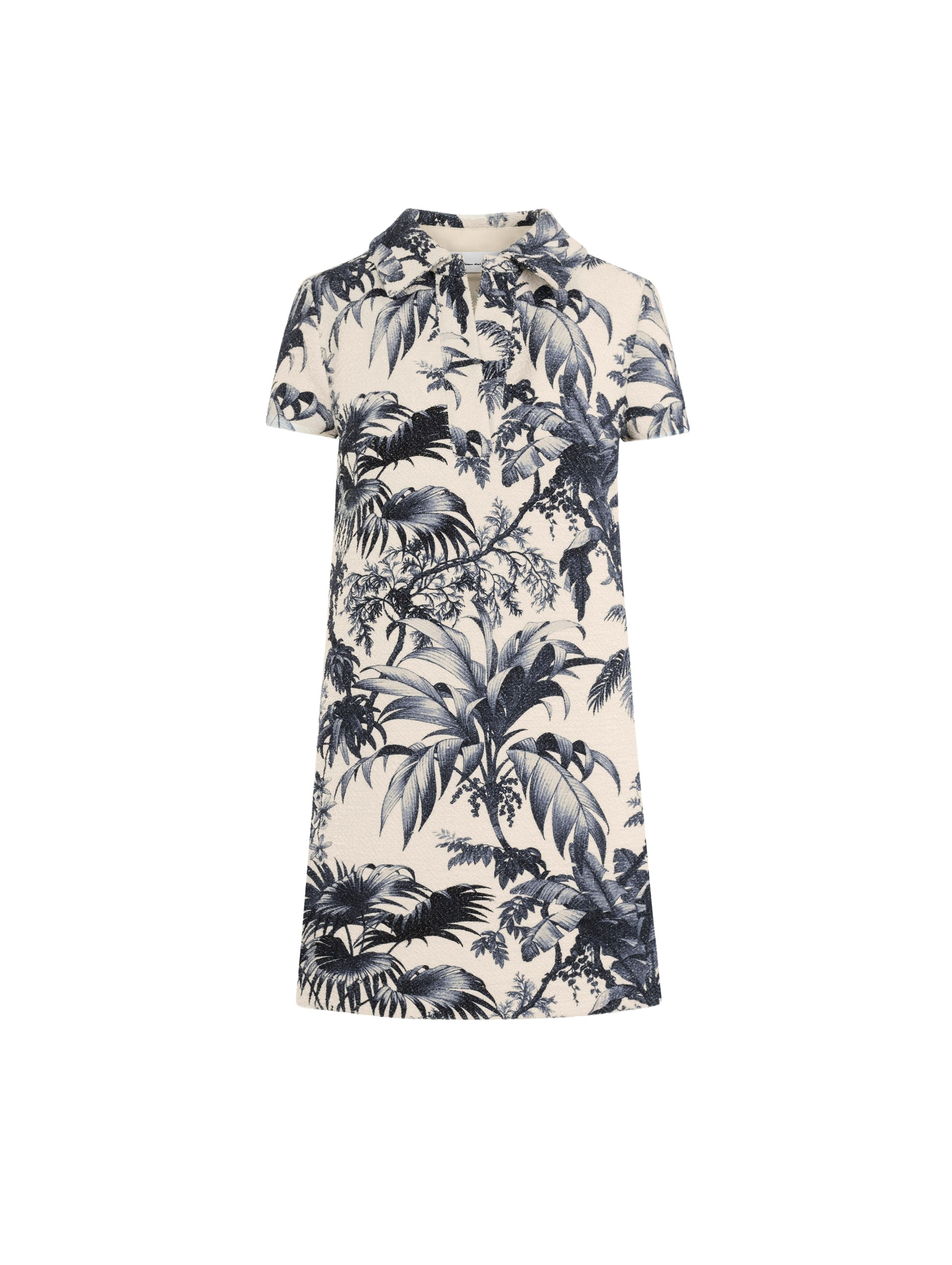 Oscar de la Renta Chiné Palm Leaves Shift Dress - Dresses - American Luxury Evening Wear at Luxury Shoes 