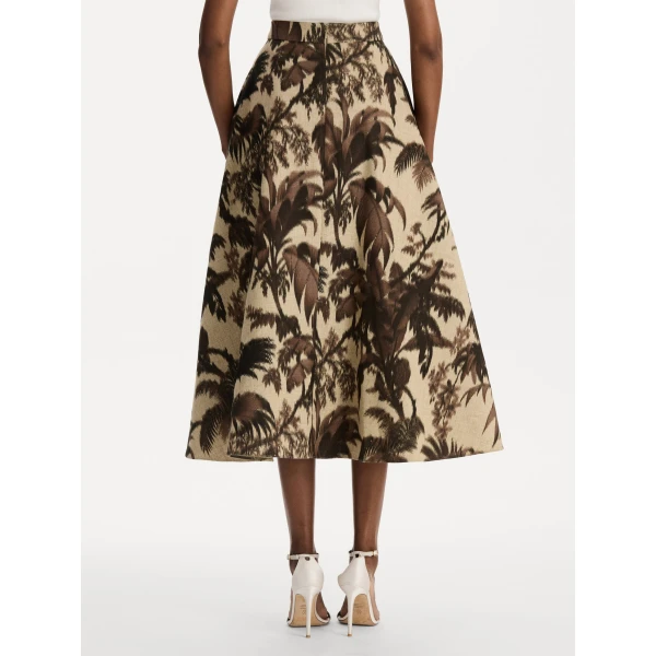 Oscar de la Renta Chiné Palm Leaves Skirt - Skirts - American Luxury Evening Wear at Luxury Shoes 