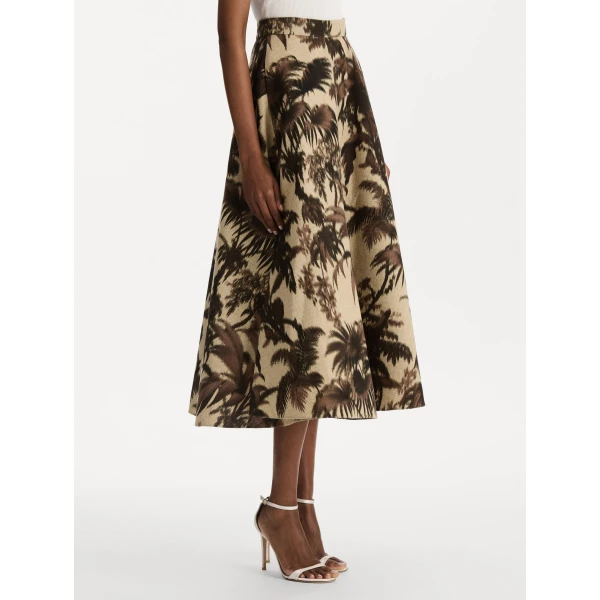 Oscar de la Renta Chiné Palm Leaves Skirt - Skirts - American Luxury Evening Wear at Luxury Shoes 