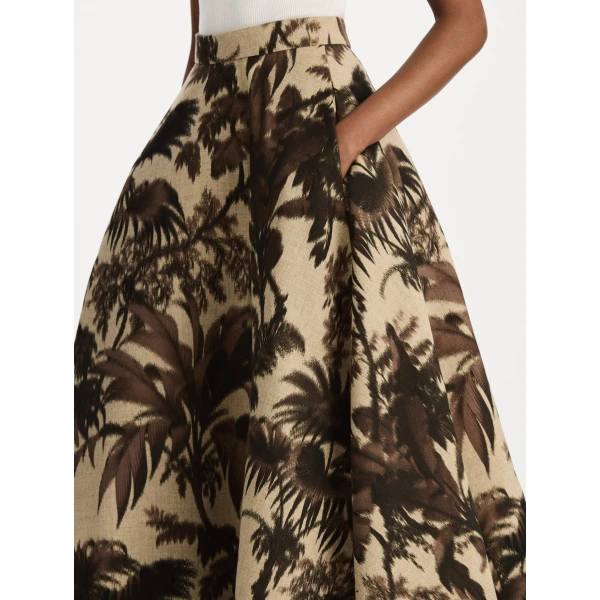 Oscar de la Renta Chiné Palm Leaves Skirt - Skirts - American Luxury Evening Wear at Luxury Shoes 