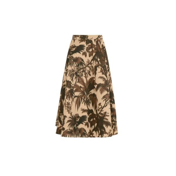 Oscar de la Renta Chiné Palm Leaves Skirt - Skirts - American Luxury Evening Wear at Luxury Shoes 