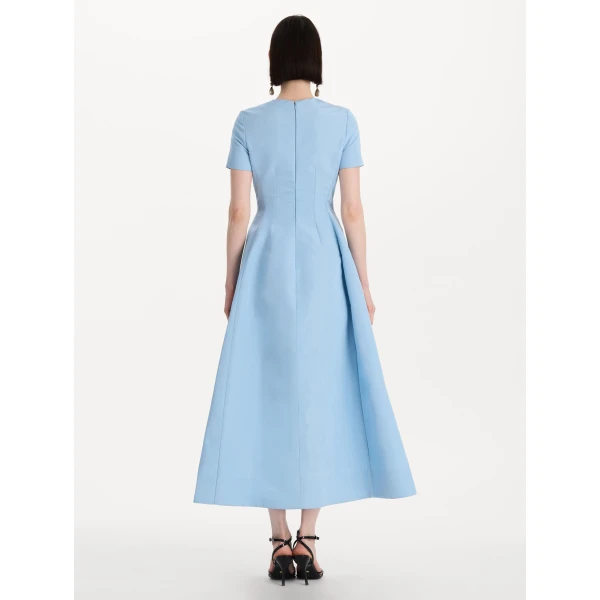 Oscar de la Renta Crystal Flower Embroidered Faille Dress - Dresses - American Luxury Evening Wear at Luxury Shoes 