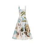 Oscar de la Renta Dominican Landscape Cotton Poplin Sleeveless Dress - Dresses - American Luxury Evening Wear at Luxury Shoes 