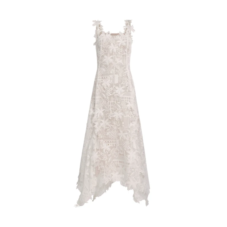 Oscar de la Renta Dominican Landscape Guipure Dress - Dresses - American Luxury Evening Wear at Luxury Shoes 