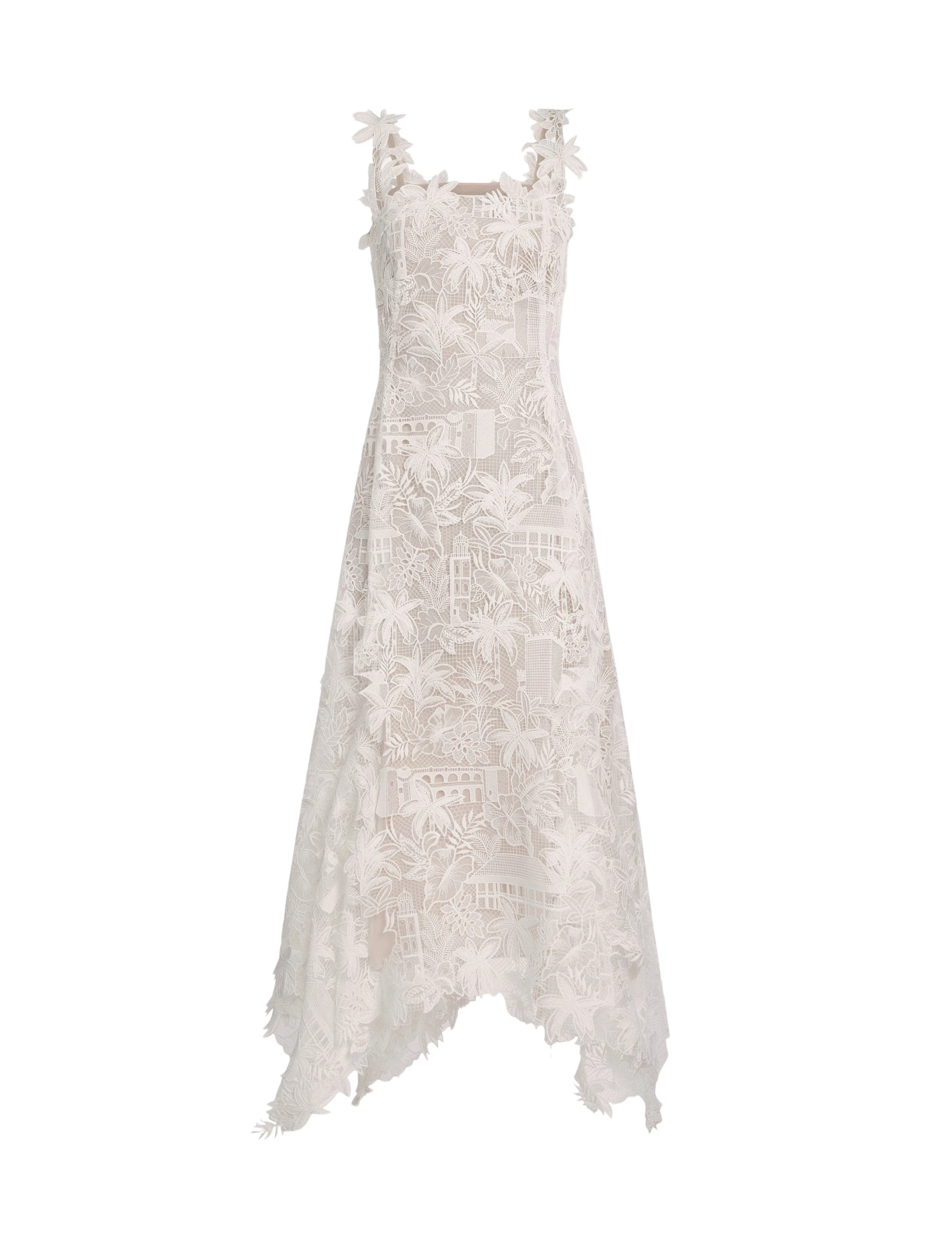 Oscar-de-la-Renta-Dominican-Landscape-Guipure-Dress-Dresses41232_nobg Oscar de la Renta Dominican Landscape Guipure Dress - Dresses - American Luxury Evening Wear at Luxury Shoes