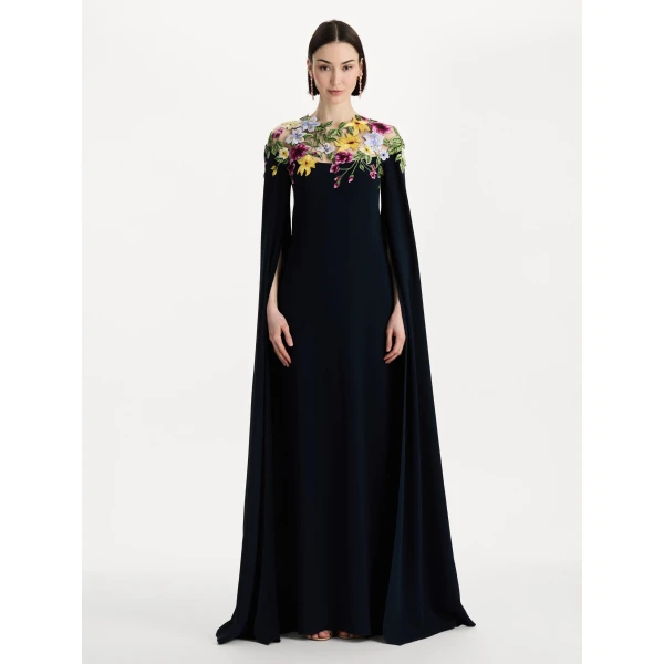 Oscar de la Renta Dominican Mixed Floral Caftan - kimono - American Luxury Evening Wear at Luxury Shoes 