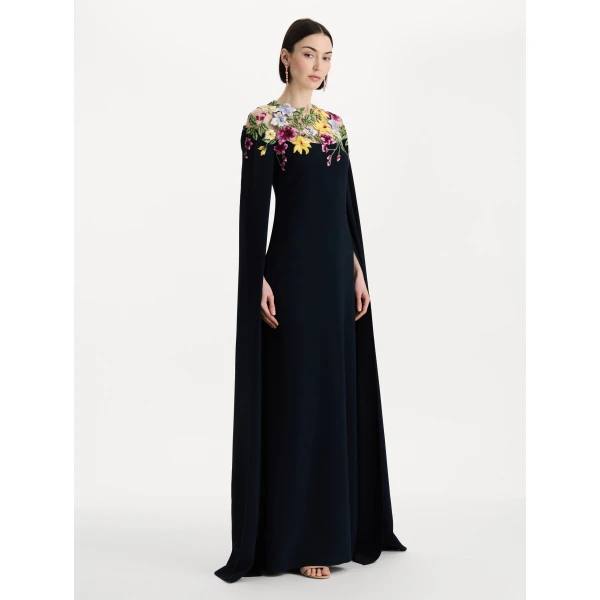Oscar de la Renta Dominican Mixed Floral Caftan - kimono - American Luxury Evening Wear at Luxury Shoes 