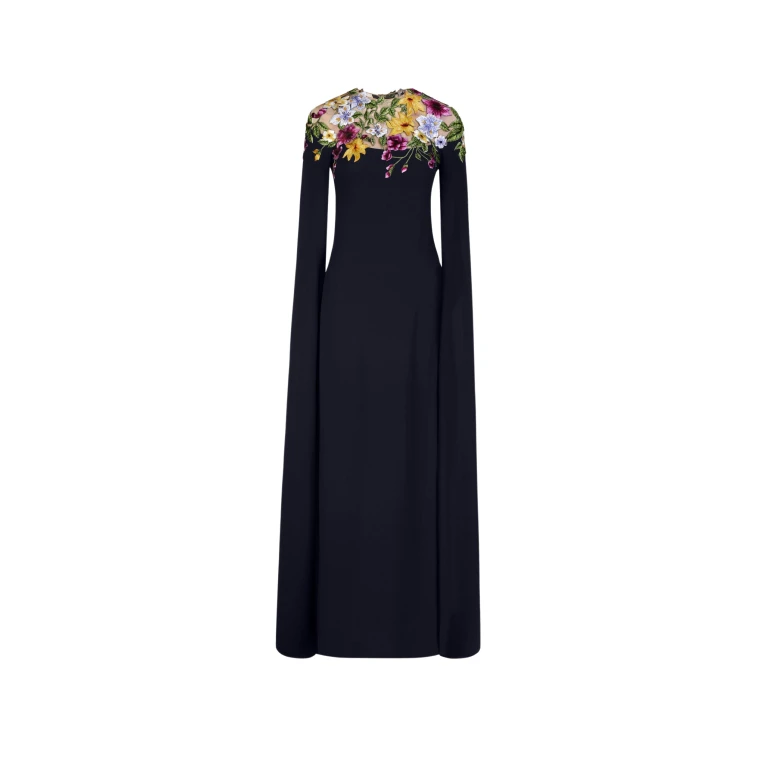 Oscar de la Renta Dominican Mixed Floral Caftan - kimono - American Luxury Evening Wear at Luxury Shoes 