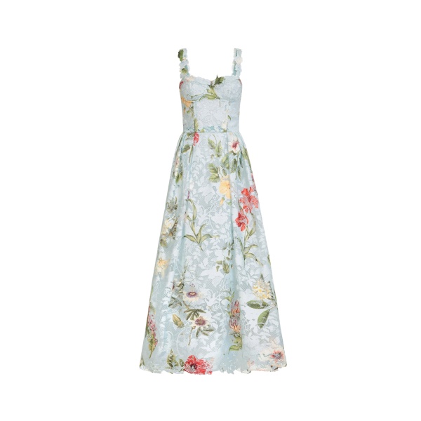 Oscar de la Renta Dominican Mixed Floral Guipure Cocktail Dress - Dresses - American Luxury Evening Wear at Luxury Shoes 