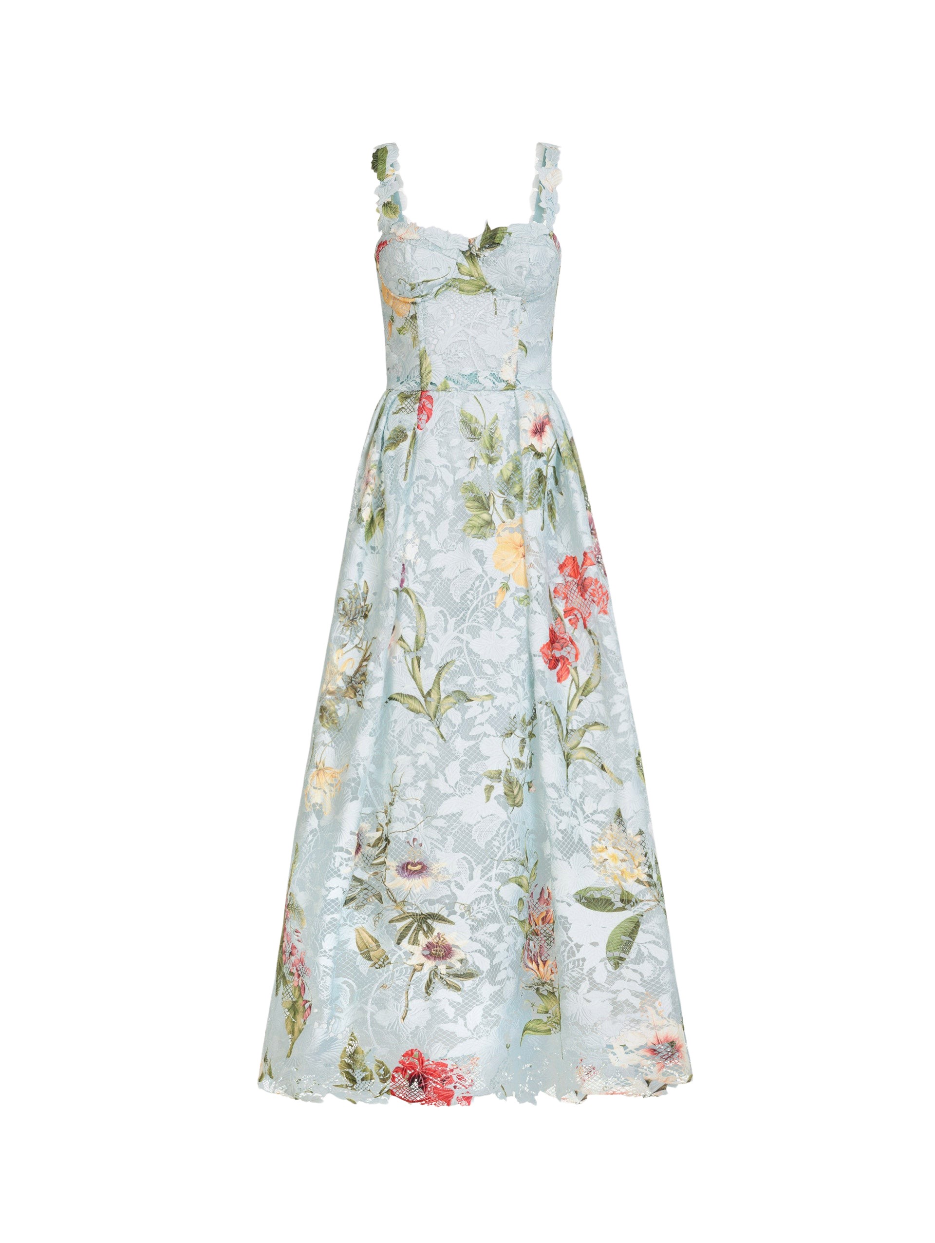 Oscar de la Renta Dominican Mixed Floral Guipure Cocktail Dress - Dresses - American Luxury Evening Wear at Luxury Shoes 