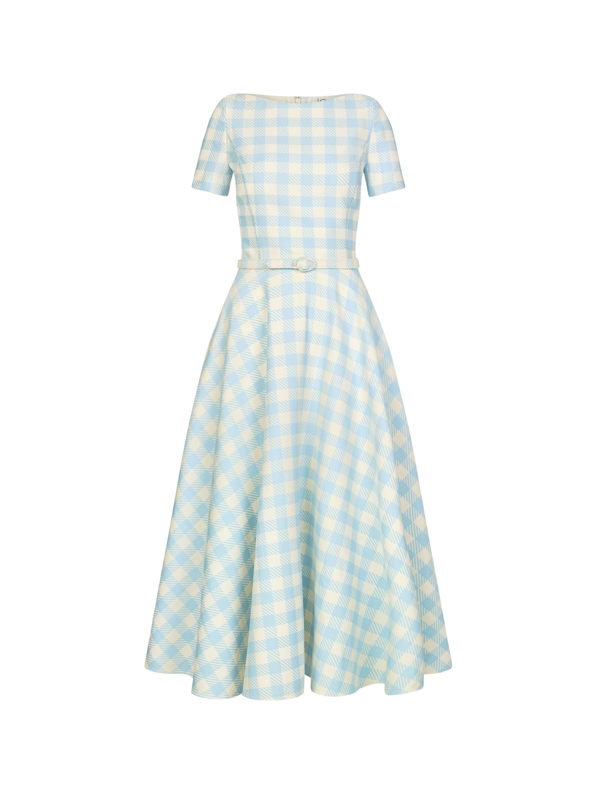 Oscar de la Renta Gingham Wool Blend Dress - Dresses - American Luxury Evening Wear at Luxury Shoes 