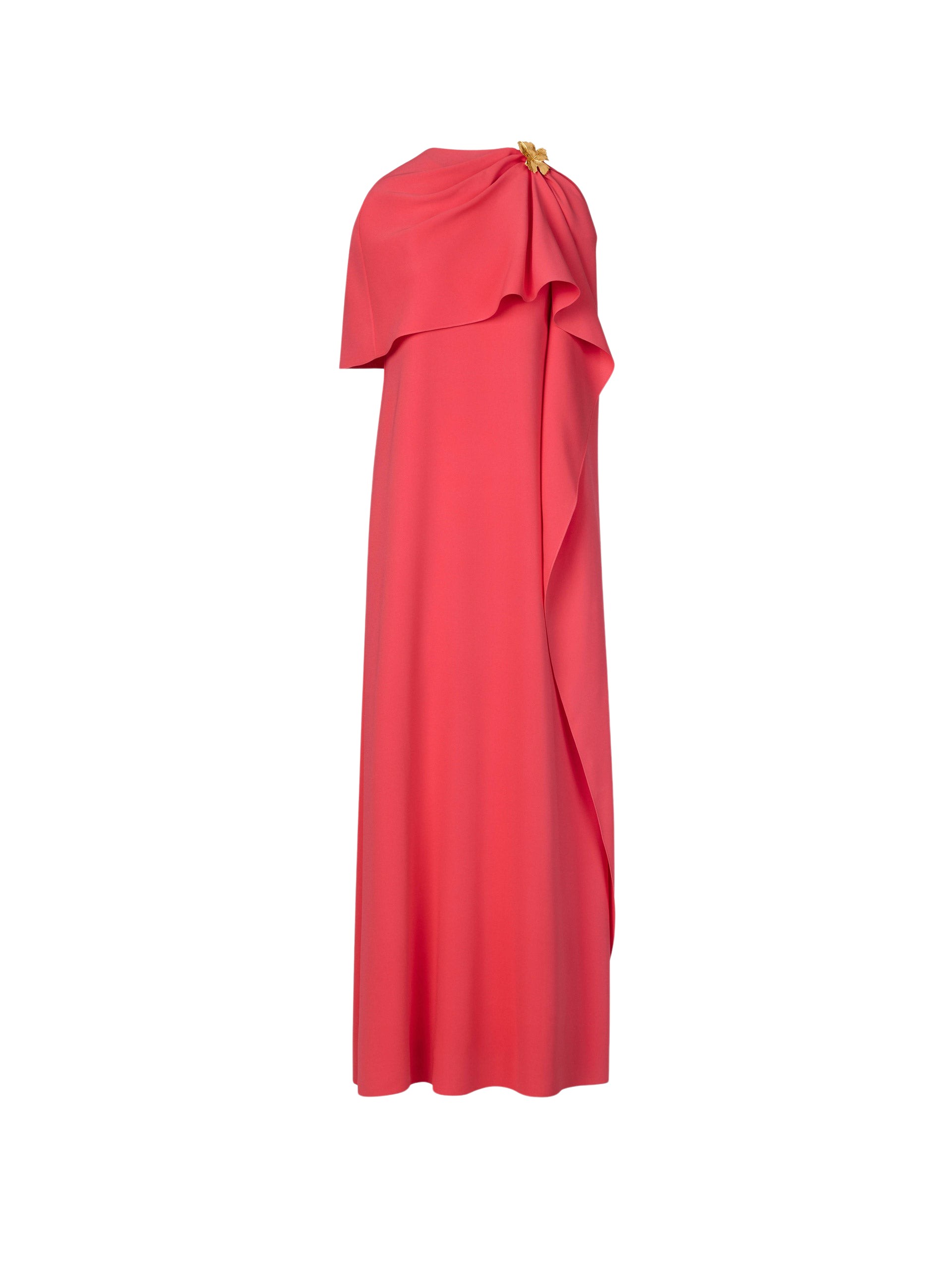 Oscar de la Renta Hibiscus Brooch Georgette Caftan