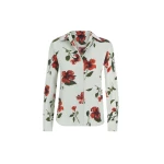 Oscar de la Renta Hibiscus Cotton Poplin Blouse - Tops - American Luxury Evening Wear at Luxury Shoes 