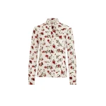 Oscar de la Renta Hibiscus Silk Chiffon Blouse - Tops - American Luxury Evening Wear at Luxury Shoes 