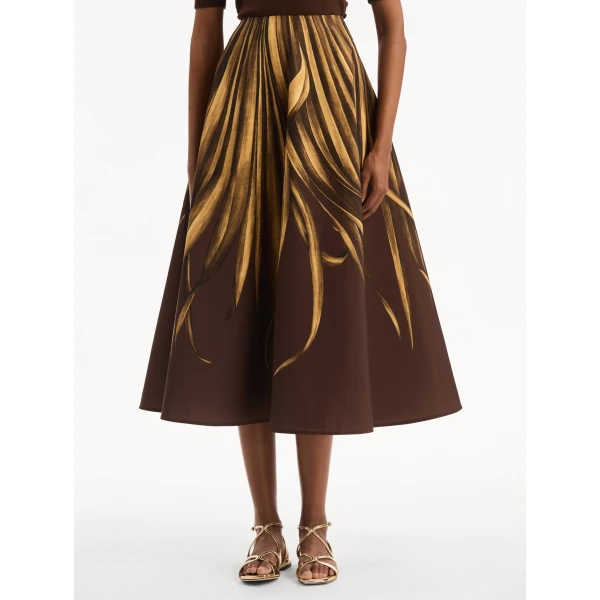 Oscar de la Renta Palm Leaves Faille Skirt - Skirts - American Luxury Evening Wear at Luxury Shoes 