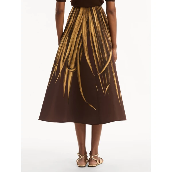 Oscar de la Renta Palm Leaves Faille Skirt - Skirts - American Luxury Evening Wear at Luxury Shoes 