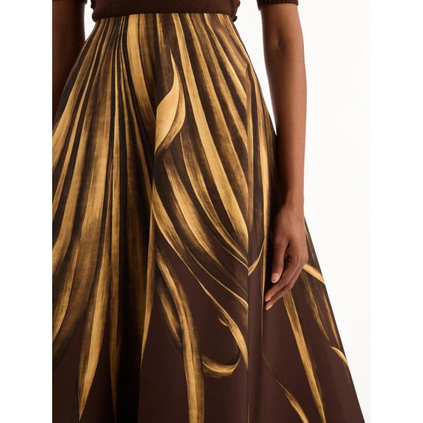 Oscar de la Renta Palm Leaves Faille Skirt - Skirts - American Luxury Evening Wear at Luxury Shoes 